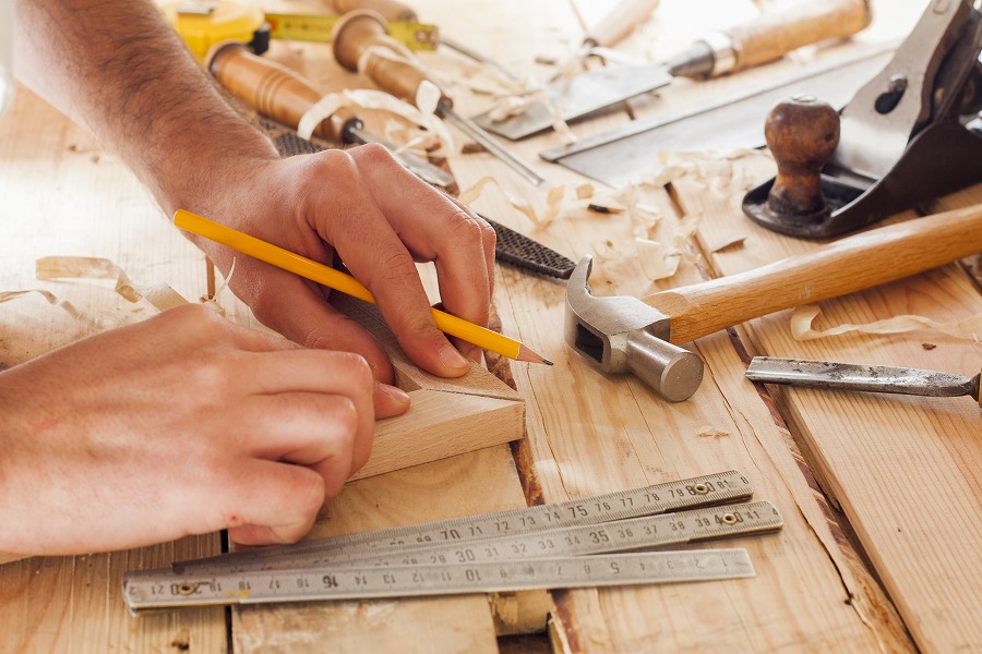 Close-up of Freshly Cut Wooden Planks in Workshop